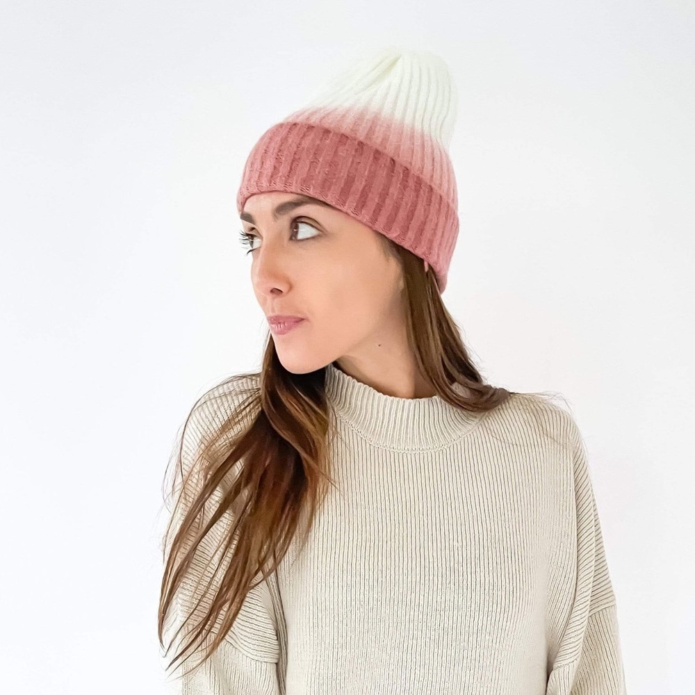 Ombre Beanie in Blush